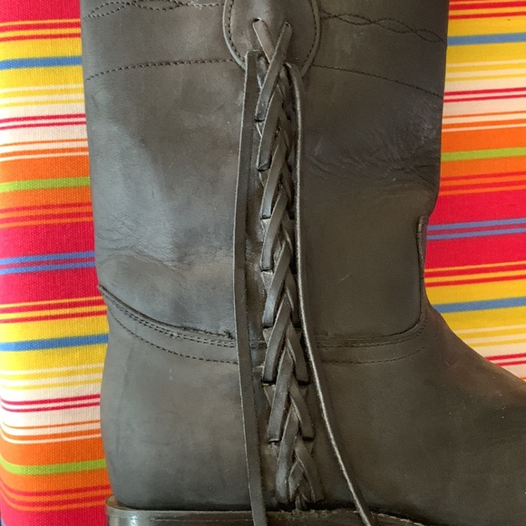 El Patron Leather Black Side Zip Boot Size 8B - Picture 6 of 9